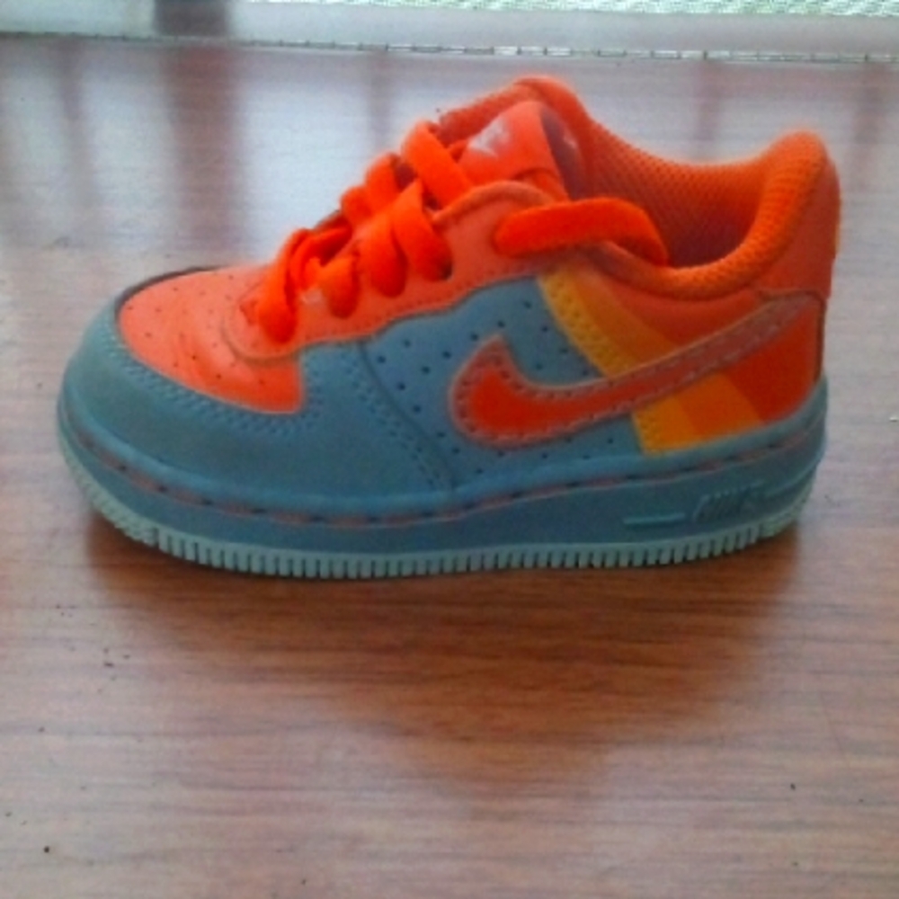 Nike Kids Vibrant Orange and Blue Sneakers